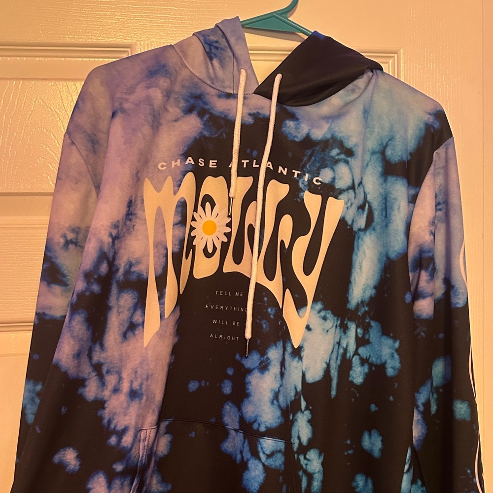 Blue and Black Tie-Dye Hoodie